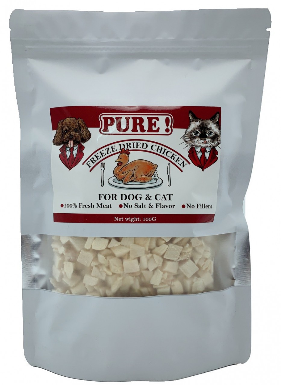 PURE! 100% [FC100] Chicken 冷凍脫水雞肉粒 100g
