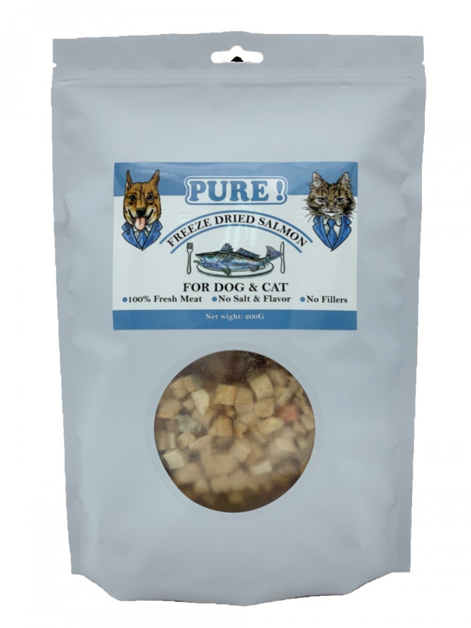 PURE! 100% [FS200] Wild Salmon 冷凍脫水三文魚 200g