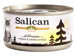 Salican 挪威森林 [002881] 鮮雞系列 - 鮮雞肉+沙甸魚(清湯) 貓罐頭 85g