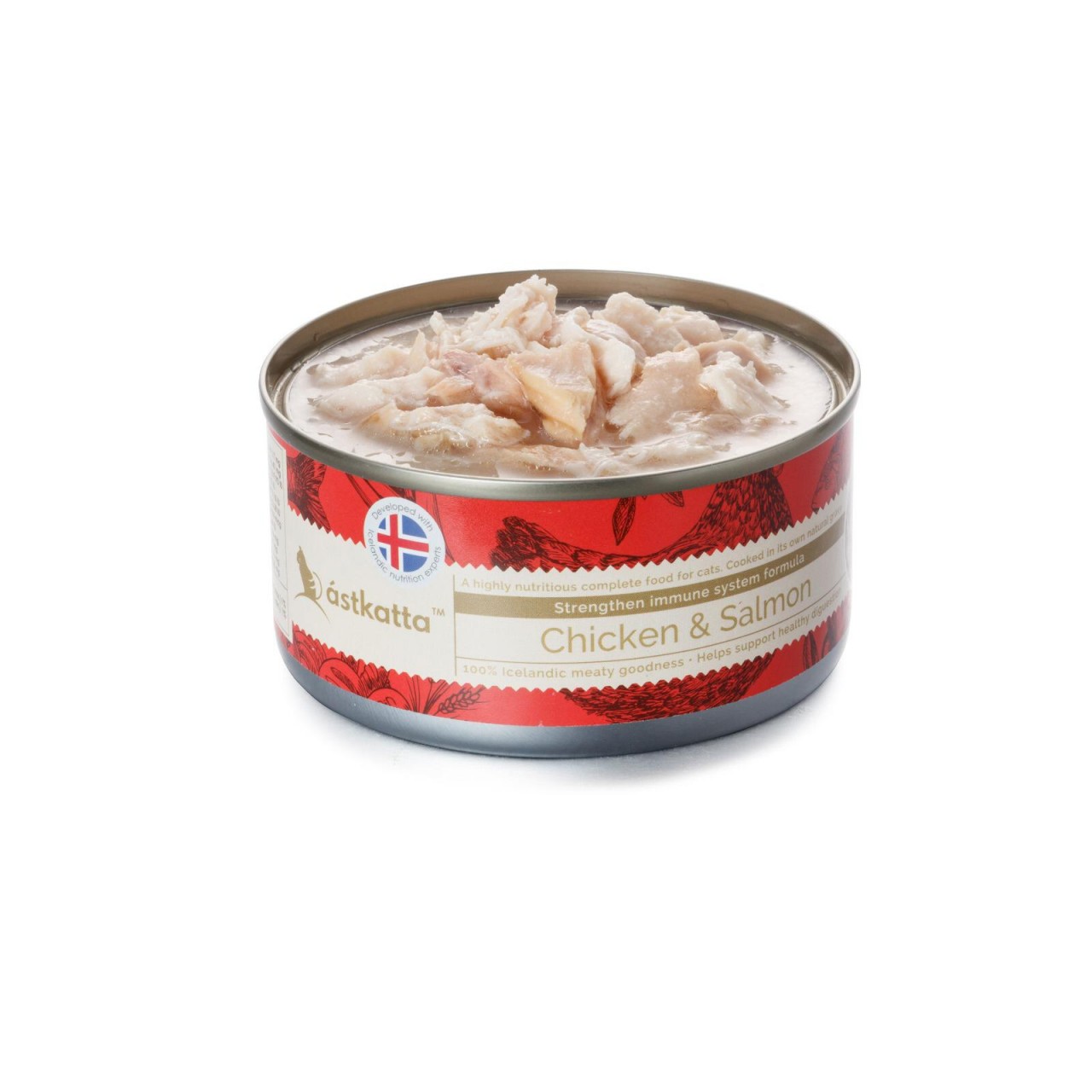 Astkatta Chicken & Sockeye Salmon 走地雞肉加三文 強化免疫力主食配方 貓罐頭 170g