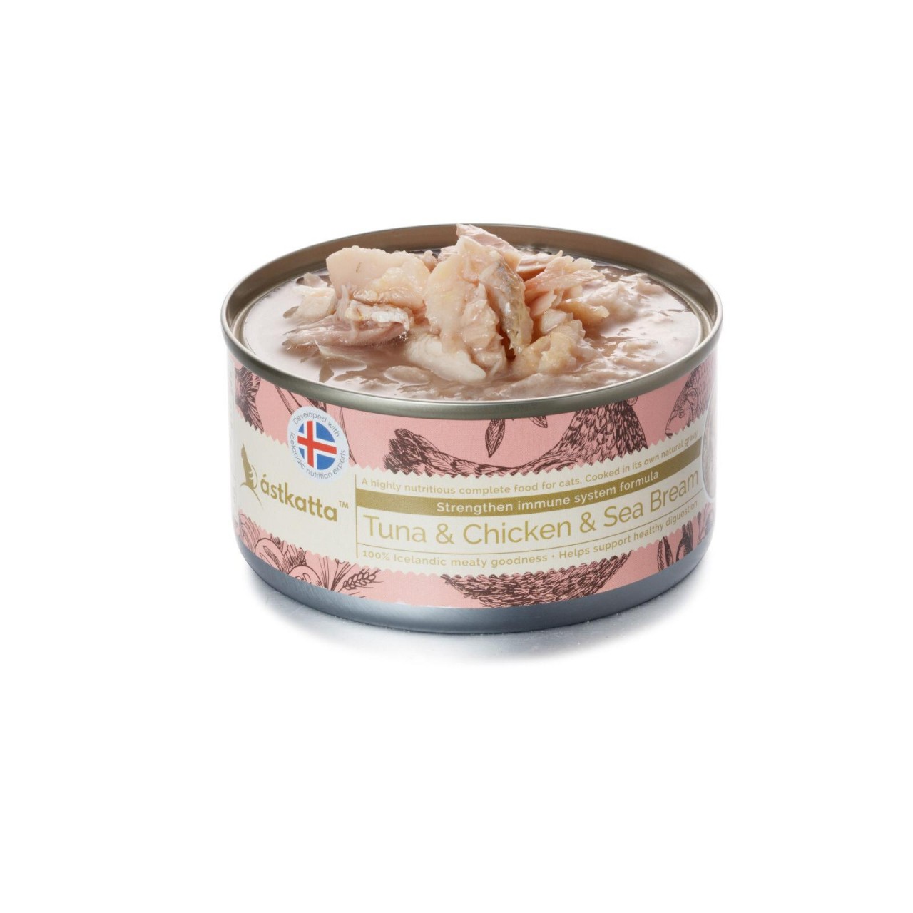 Astkatta Tuna & Chicken & Sea Bream 吞拿魚加雞肉及海鱸魚強化免疫力主食配方 貓罐頭 170g X 12罐同款優惠