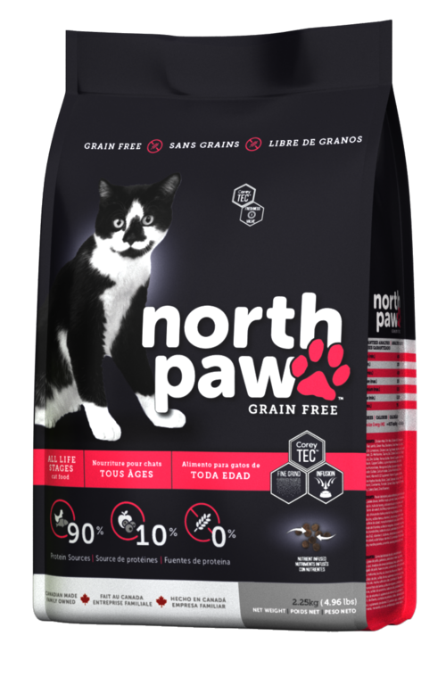 North Paw 無穀物雞肉+魚 全貓配方 貓糧 2.25kg x 2包特惠裝 (黑粉) [NPCAT2]
