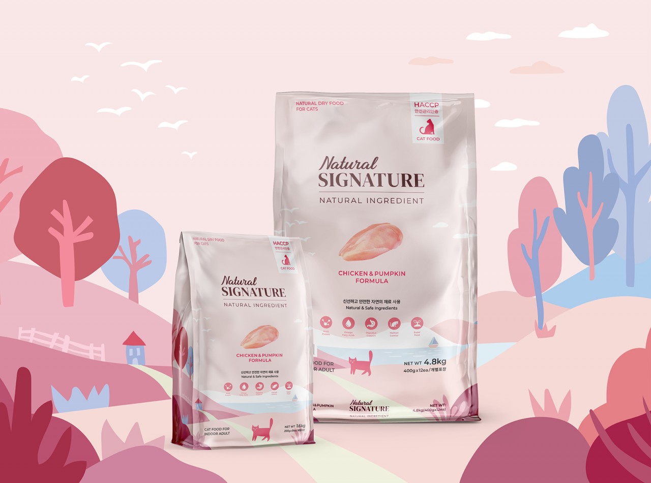 Natural Signature 雞肉有機南瓜去毛球貓糧 1.6kg (內含200g x 8包) (粉) [NCC-S]