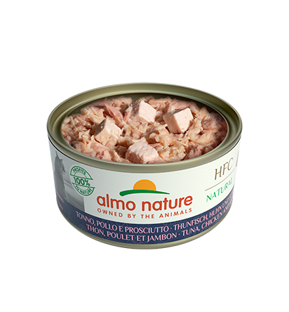 almo nature [5131] - HTC 150g大罐系列 Chicken, Ham & Tuna 雞肉+火腿+吞拿魚貓罐頭 150g