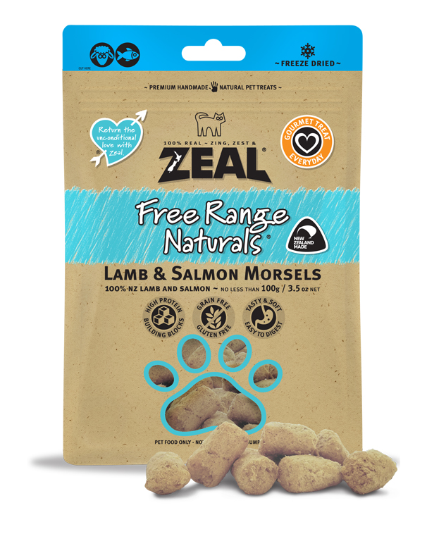 Zeal Z63 - Lamb & Salmon Morsels 凍乾小食 羊肉+三文魚肉100g