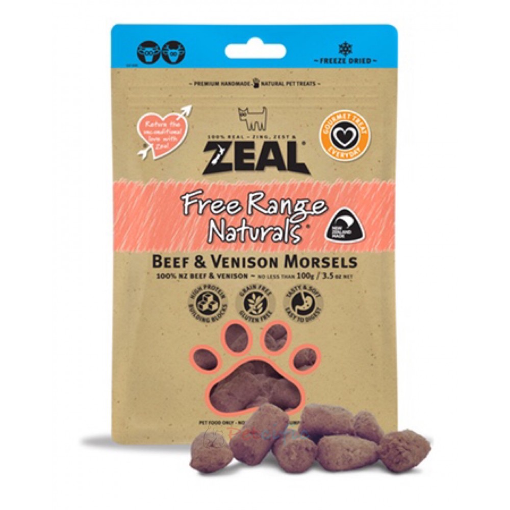 Zeal Z64 - Beef & Venison Morsels 凍乾小食 牛肉+鹿肉100g