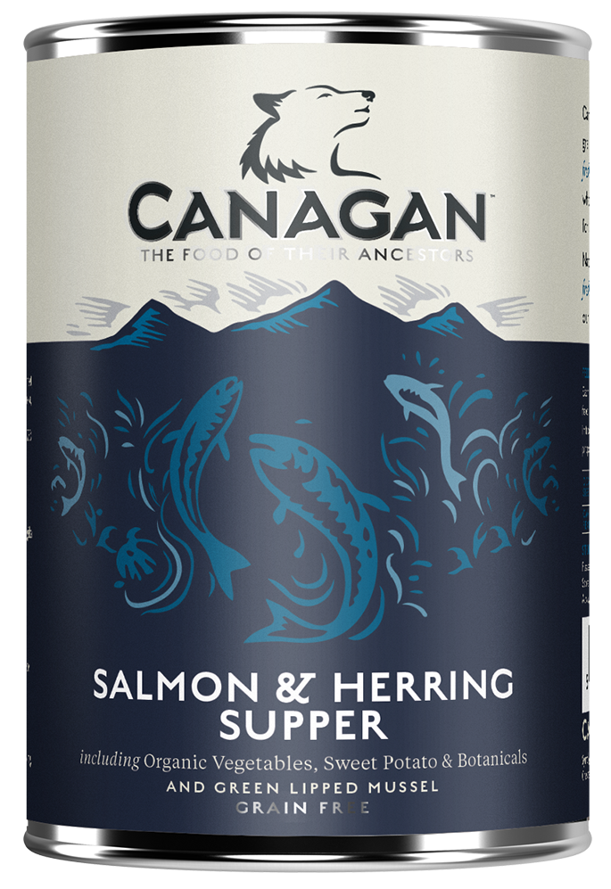 Canagan 全天然無穀物狗罐頭 400G - 三文魚及鯡魚(Salmon & Herring)配方 (藍)