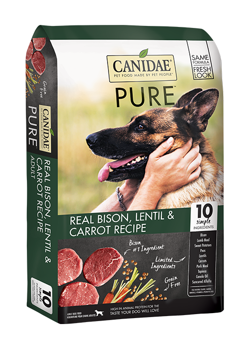 Canidae PURE 无谷物野牛+扁豆+胡萝蔔配方狗粮(陸地成犬) 4lbs [1586]