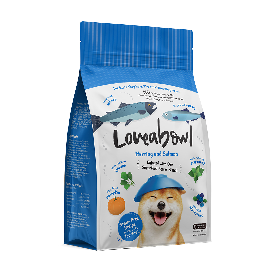 Loveabowl [LB0134] 無穀物希靈魚三文魚海洋 全犬種配方 狗乾糧 10kg