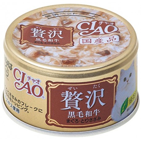 CIAO 贅沢 A-146 黑毛和牛 吞拿魚+雞肉 貓罐頭 80g