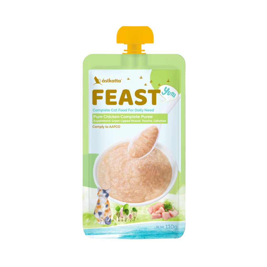 Astkatta Feast 鮮肉盛宴營養主食包[P00162] - 純雞肉 貓濕包 110g