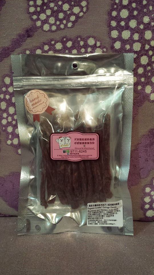 风乾有机低脂茅屋奶酪蓝莓鸡肉脆條 (Organic+Lowfat Cottage Cheese, Blueberry and Chicken Jerky Stick)