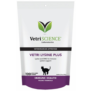 美國 Vetri Lysine Plus 貓用賴氨酸營養補充小食 (120粒)