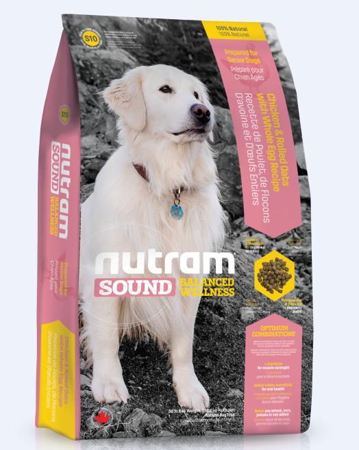 Nutram (S10) 雞肉、燕麥及全蛋配方 高齡犬糧 13.6kg