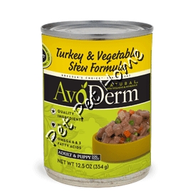 AvoDerm 天然燉火雞+蔬菜狗罐頭 (13oz)x 12 罐