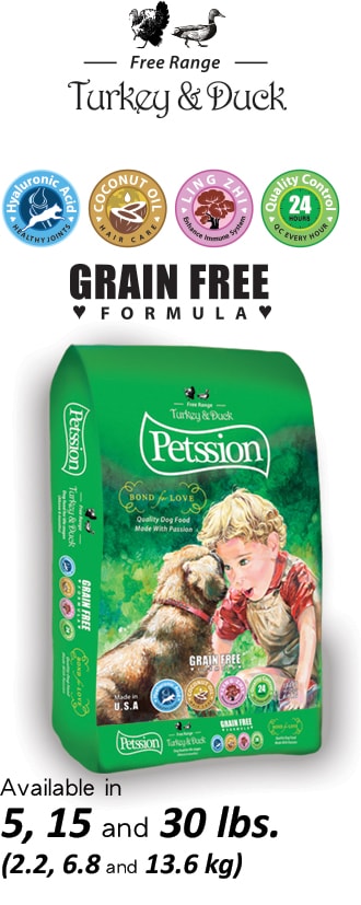 Petssion 無穀物走地火雞鴨肉狗糧 05lb
