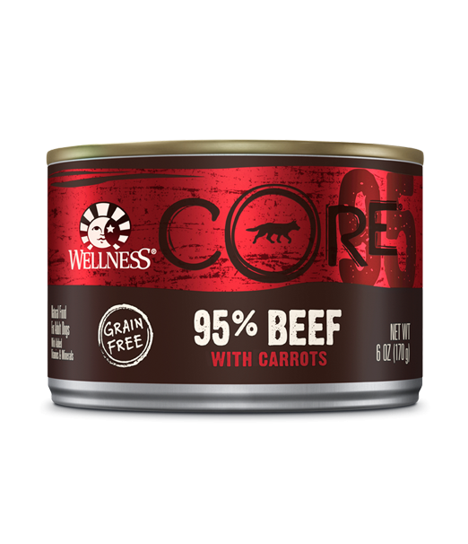 Wellness 95%鮮肉+新鮮蔬菜狗罐頭系列 牛肉+紅蘿蔔 6oz