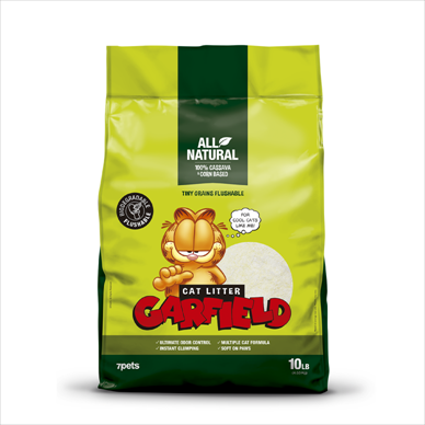 預訂預計6月返貨Garfield Cat Litter-加菲貓凝結貓砂-幼顆粒可沖廁玉米+木薯 10Lb