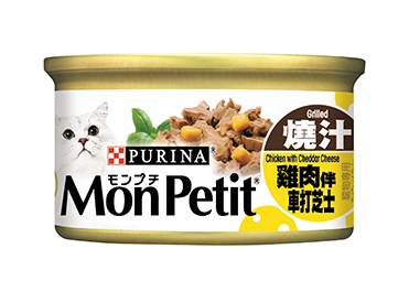 MonPetit 喜躍 至尊系列 燒汁雞肉伴車打芝士 85g x 24罐原箱優惠