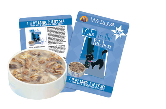 Weruva Cats in the Kitchen 袋装系列 1 If By Land, 2 If By Sea 吞拿鱼+牛肉+三文鱼 美味肉汁 85g x 8包优惠