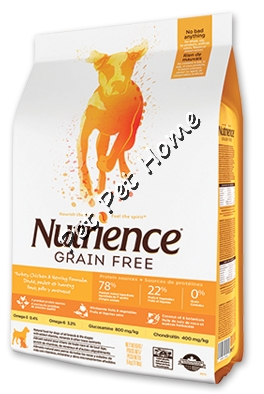 Nutrience 天然无谷物火鸡+鸡+鯡鱼全犬配方 - 11.5 kg