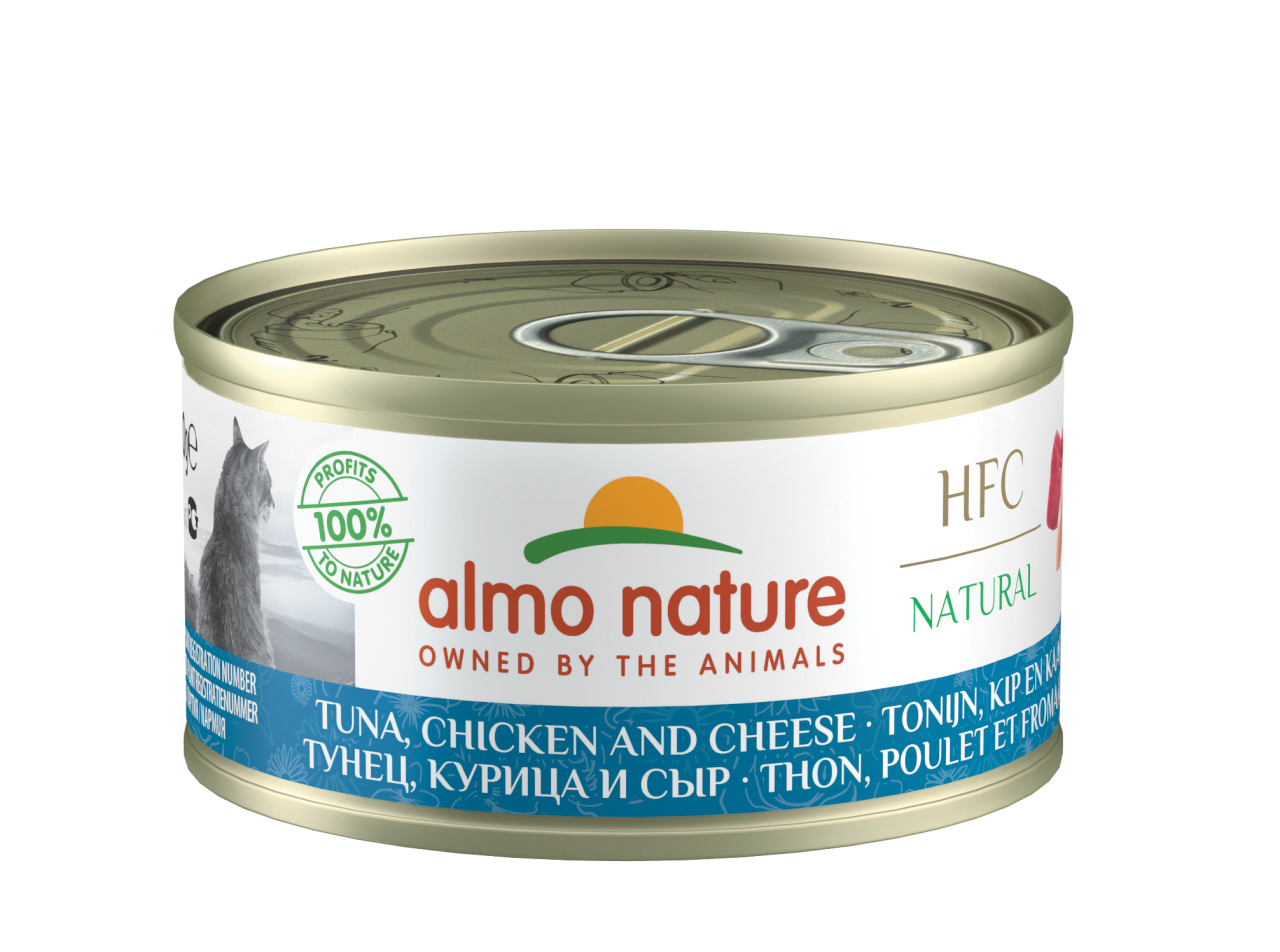 almo nature [9080] - HFC Natural - Tuna, Chicken and Cheese 雞肉芝士鮪魚(吞拿魚) 貓罐頭 70g