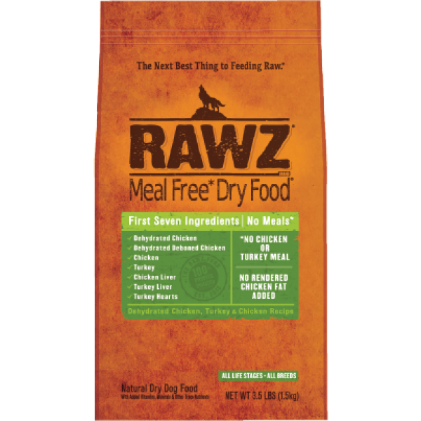 RAWZ 無穀物低溫烘焙 脫水雞肉+火雞肉+雞肉狗糧 03.5LB