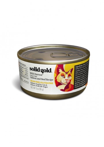 Solid Gold 無穀物貓罐頭 Wild Harvest 三文魚+牛肉 3oz