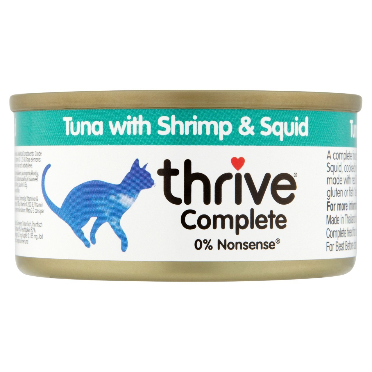 THRIVE 整全膳食100% 吞拿魚+海蝦+墨魚貓罐頭 75G x 12罐原箱優惠