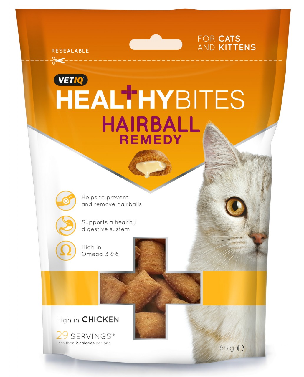 VETIQ 貓貓功能小食 - Hairball Remedy 吐毛夾心小食 65g