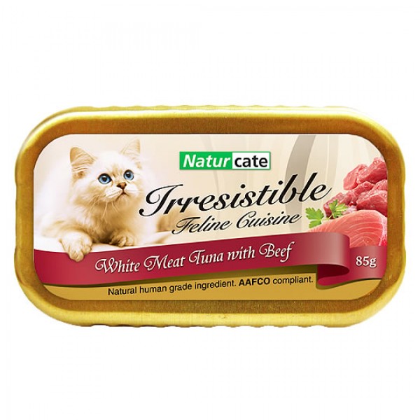 Naturcate 白肉吞拿魚+牛肉 85g x 10罐原箱優惠