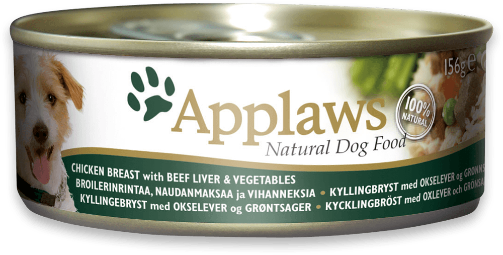 Applaws 雞胸+牛肝+菜狗罐頭 156g