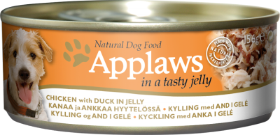 Applaws 狗罐頭 天然Jelly系列 156G 雞肉+鴨肉 x 12罐原箱優惠