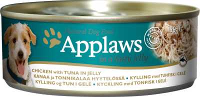 Applaws 狗罐頭 天然Jelly系列 156G 雞肉+吞拿魚 x 12罐原箱優惠