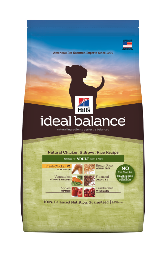 Hill's全新天然配方IDEAL BALANCE-(成犬)天然粮-鸡味-4lb