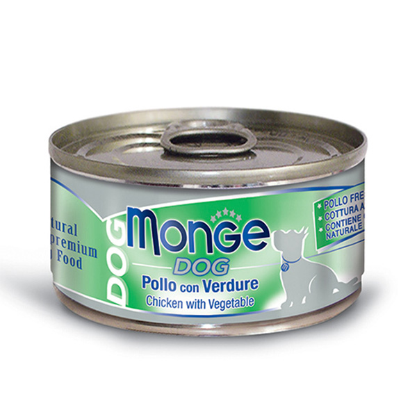 Monge 意大利狗罐頭 鮮味肉絲系列 雞肉+蔬菜 95G