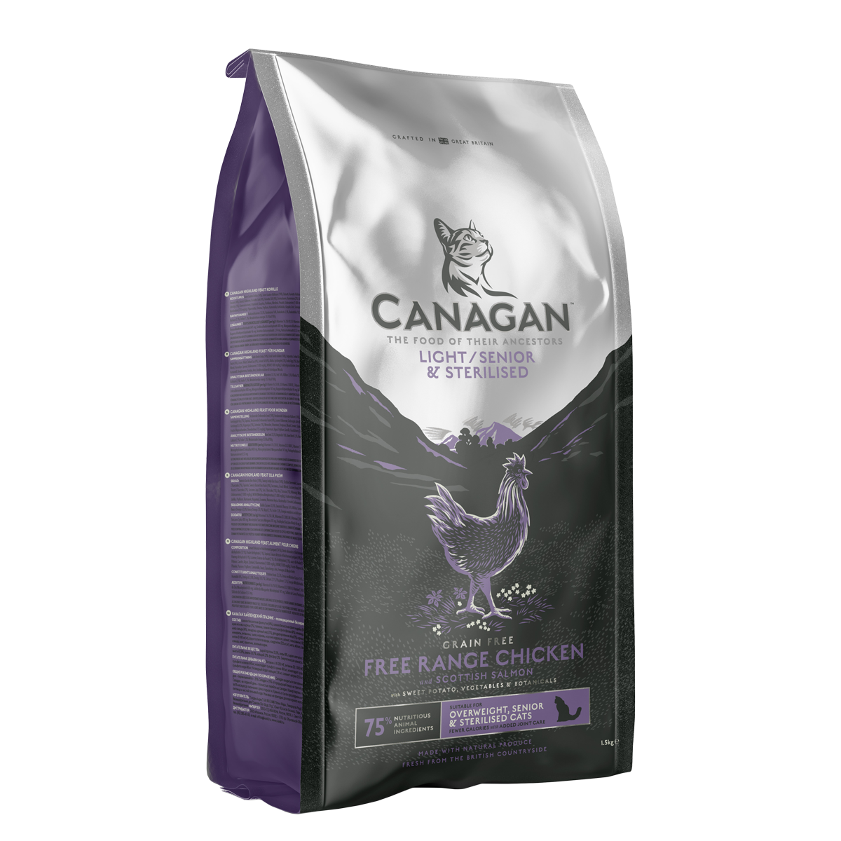 Canagan [ZLS1] - Light/Senior/Sterilised原之選 無穀物減肥/老貓 (全貓糧) 1.5kg