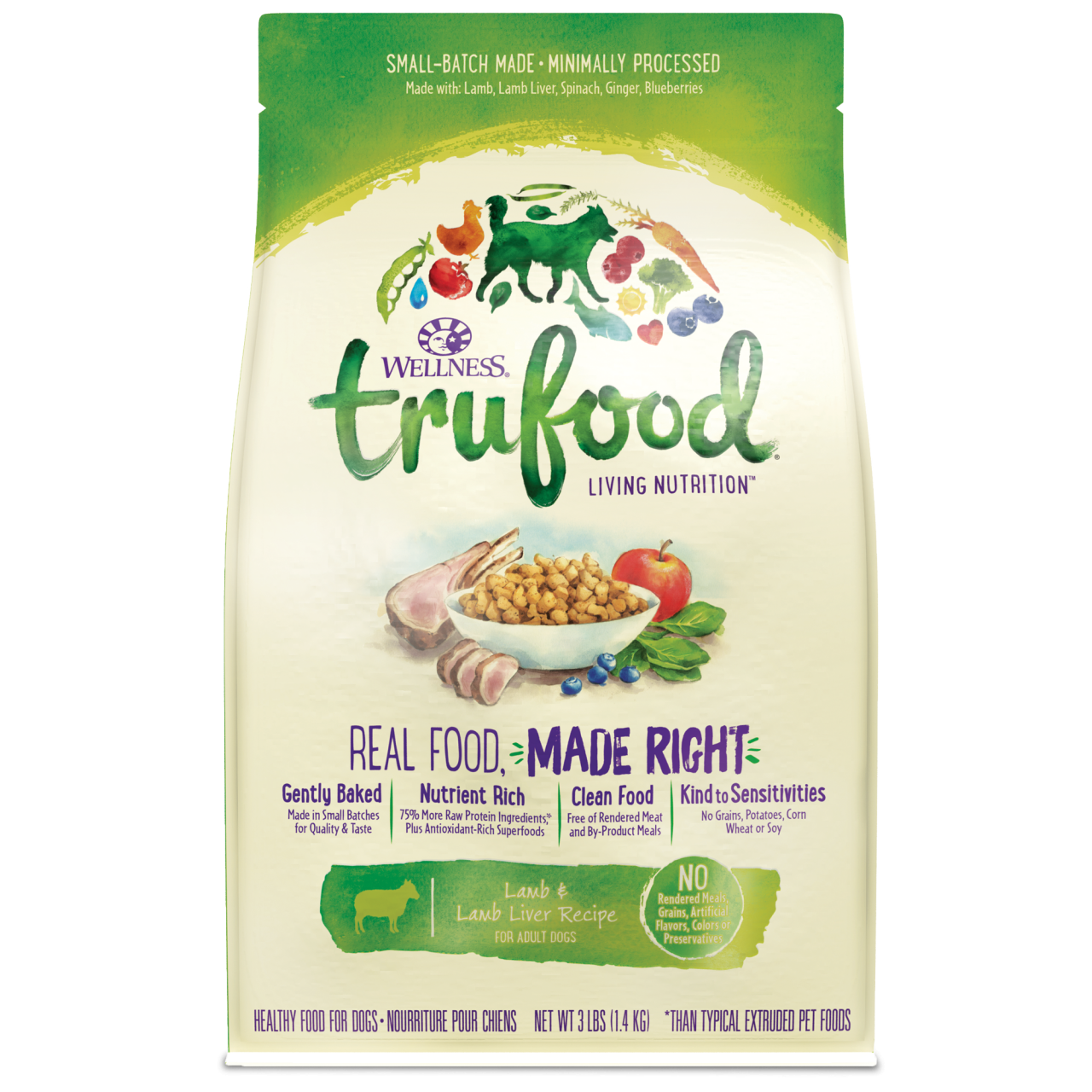 Wellness TruFood 低溫烘焙無穀物成犬糧 - 羊肉 鷹咀豆及火雞肝配方 3lb