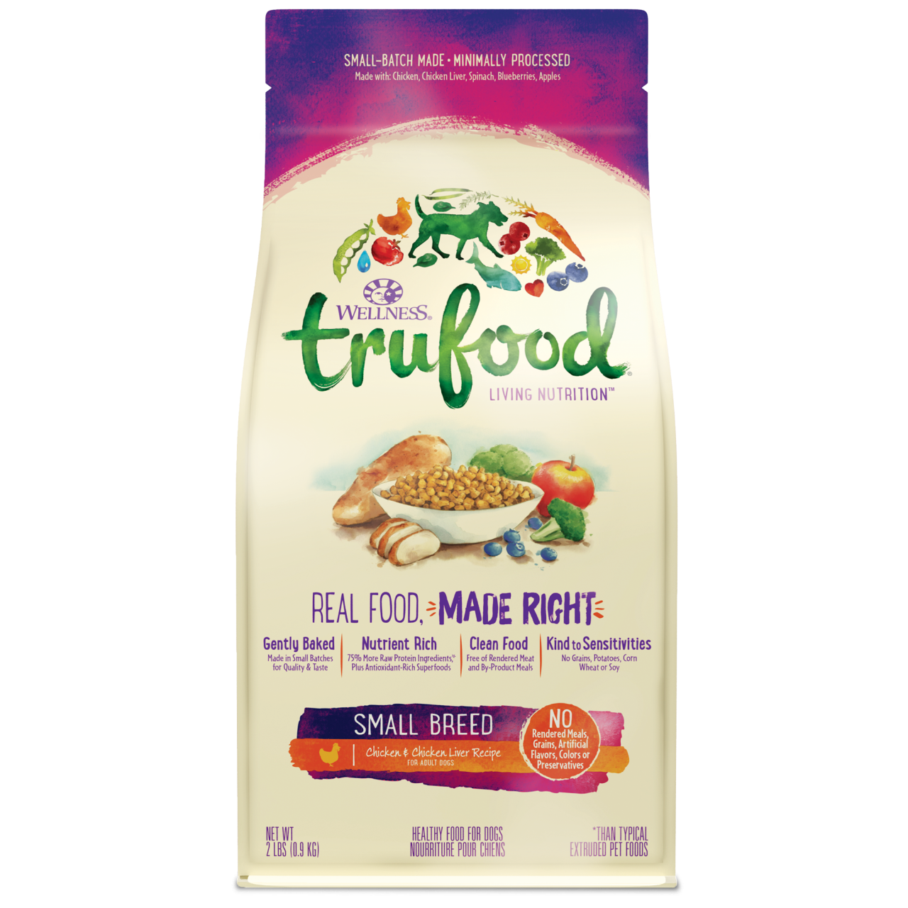 Wellness TruFood 低溫烘焙無穀物成犬糧(細粒) - 雞肉 雞肝及亞麻籽配方 2lb