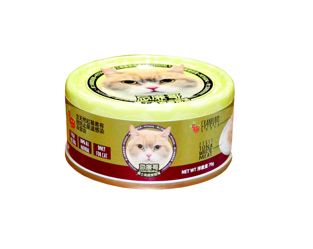Petsgoal X 忌廉哥 吞拿魚 貓罐頭 70g