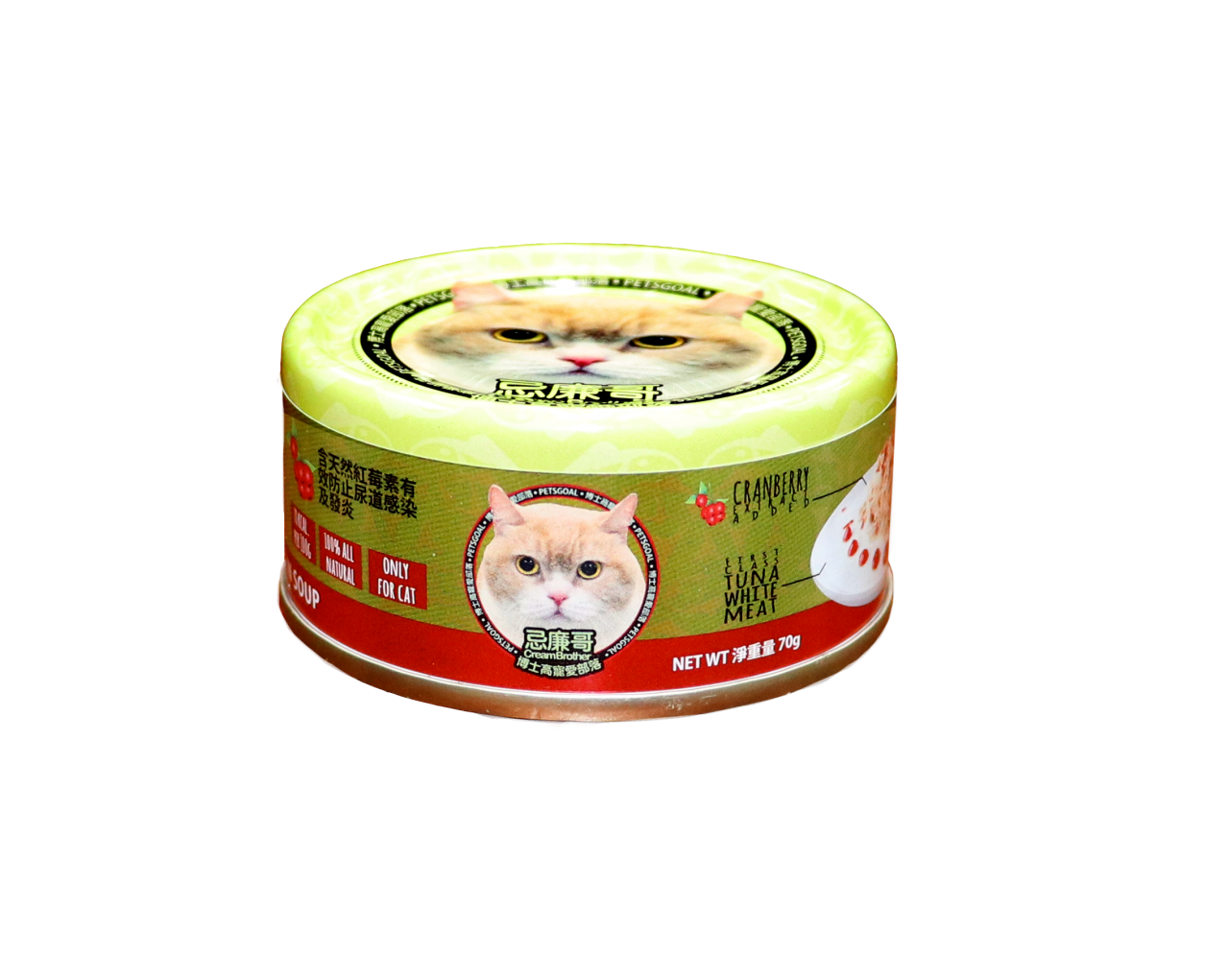 Petsgoal X 忌廉哥吞拿鱼及鸡肉 貓罐头 70g