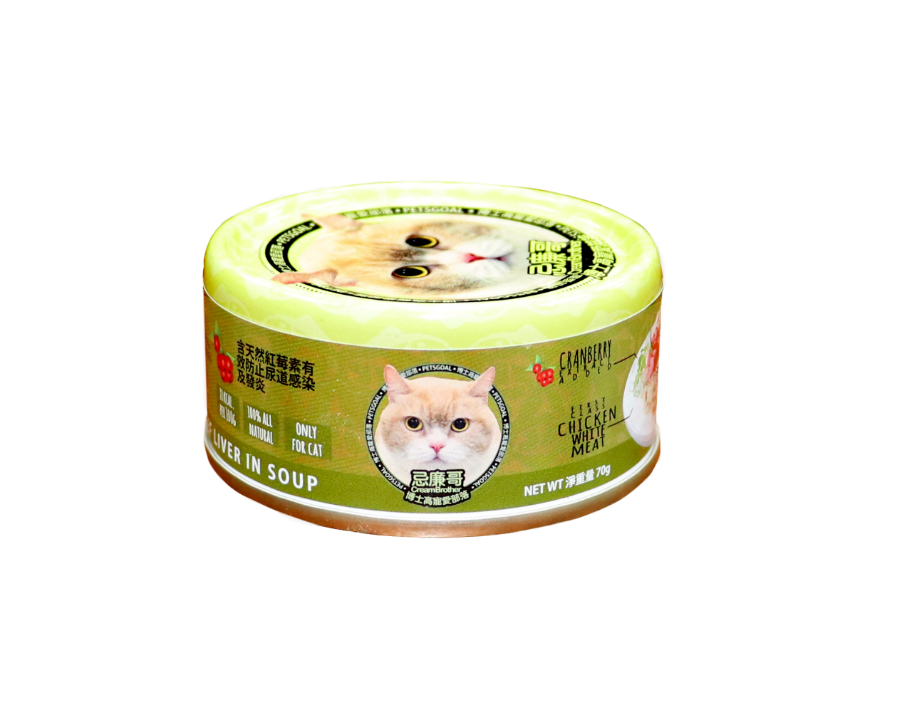 Petsgoal X 忌廉哥雞肉及牛肝貓罐頭 70g