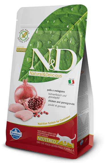 N&D CHICKEN & POMEGRANATE 無穀物絶育貓配方 雞肉 &石榴 01.5kg