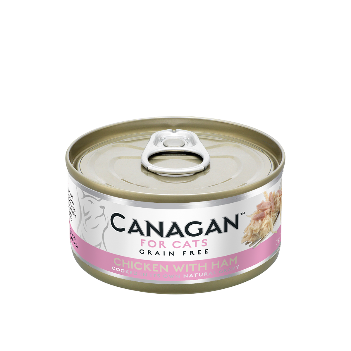 Canagan 貓用無穀物雞肉+火腿配方罐頭 75g