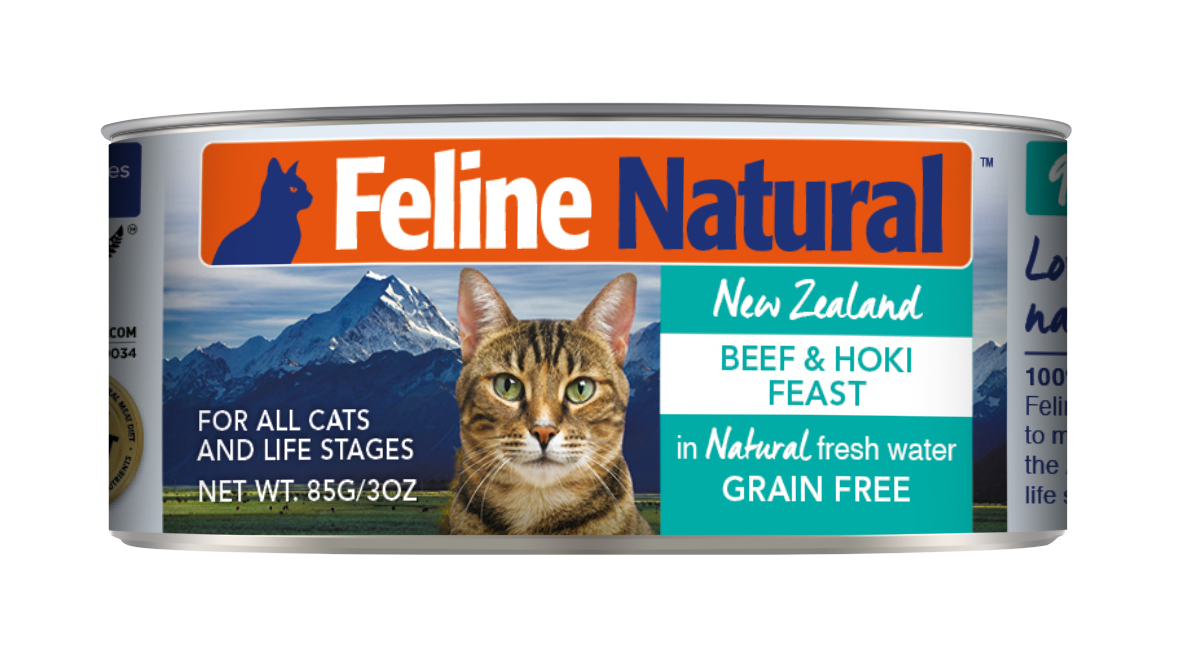 F9 FELINE NATURAL 牛肉及蓝尖尾鱈鱼 主食貓罐头 85G X 24罐优惠