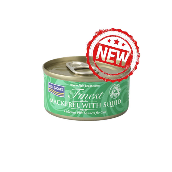 Fish4Cats CMW934 鯖魚塊及魷魚貓罐頭 70g