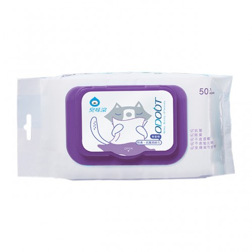臭味滾 Odout 貓咪專用除臭及抗菌濕紙巾(無香精) 50片