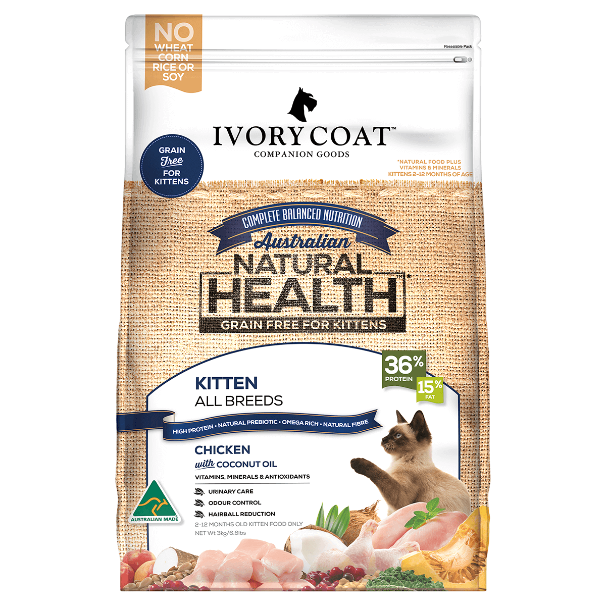 Ivory Coat [IKC]- 幼貓雞肉椰子油配方 3kg