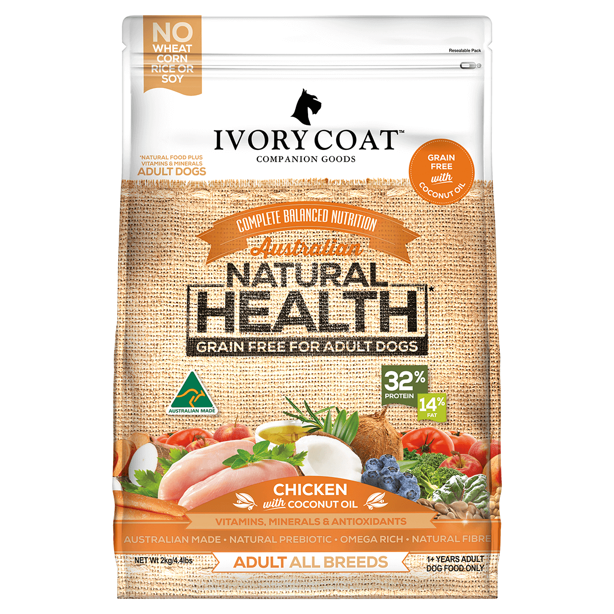 Ivory Coat [IAC]- 雞肉配椰子油 成犬配方 2kg